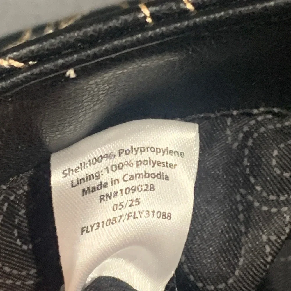 True Religion Black Horseshoe Quilted Tote Bag Gold Rhinestone Padlock‎ Large
